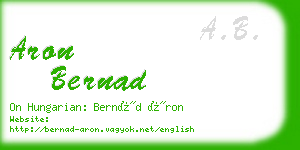 aron bernad business card